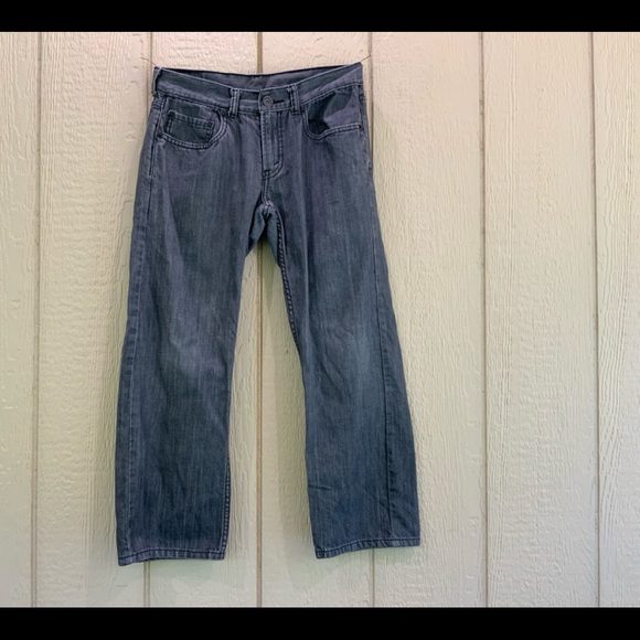 LEVI’S Youth Boys 10H 514 Dark Gray Denim Jeans 30x26 Husky Red Tab Pants Cotton - Picture 1 of 7